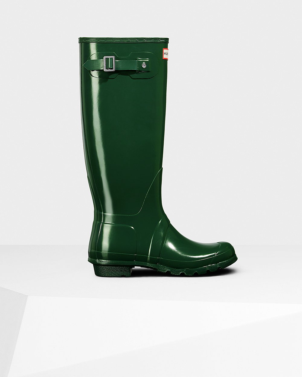 Bottes Hautes de Pluie Hunter Original Gloss Femme Vert UHIKGBX-14